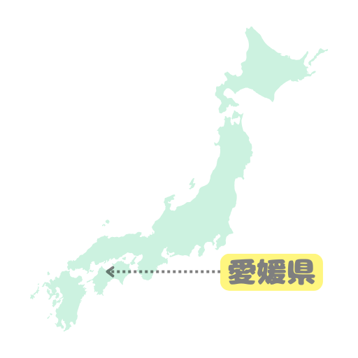 日本地図の愛媛県をピックアップ